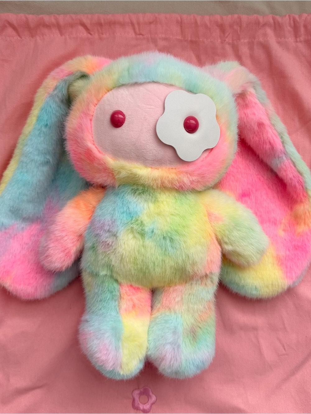 CJ Hendry JUJU World Hong Kong 12” Jumbo Pastel Rainbow Plush + Bag